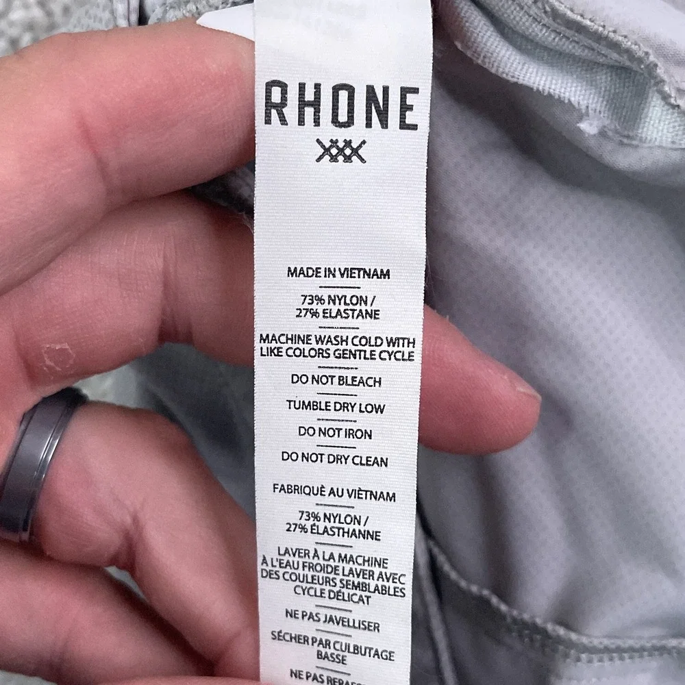 Rhone Shorts Mens 36 Grey Momentum 7 Inch Golf Performance Stretch Chino